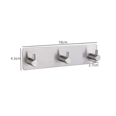3 Haken-Leiste, Edelstahl, selbstklebend