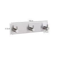 3 Haken-Leiste, Edelstahl, selbstklebend