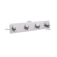4 Haken-Leiste, Edelstahl, selbstklebend