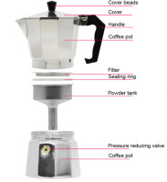 Espressokocher, Aluminium, 100ml