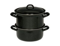 Kartoffelkocher m. Deckel, schwarz, D:18cm