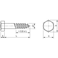Sechskant-Holzschrauben, DIN571, vz., 10x60mm