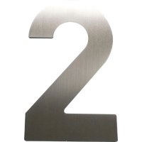 Design A, Ziffer "2", Edelstahl, H:120mm