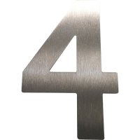 Design A, Ziffer "4", Edelstahl, H:120mm
