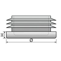 Fußkappe, Kunststoff, innen, schwarz, D:16mm