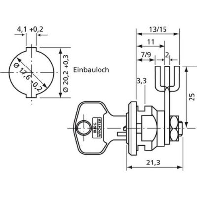 BW, Universalzylinder "ZS 82", Materialstärke:1-5mm