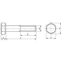 Sechskantschraube m. Schaft, verzinkt, DIN931-8.8, M12x85mm