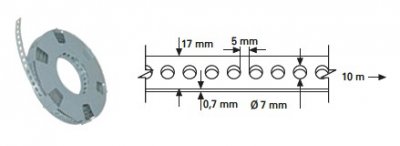 Lochbandeisen, Niro, 17x0.7mm, L:10m