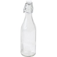 Glasflasche, Bügelverschluss, 10-Kant, 0.75 Liter