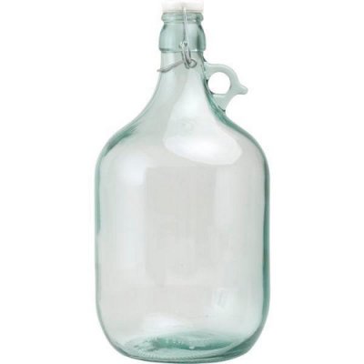 Glasflasche, Bügelverschluss, glatt, 5 Liter